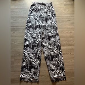 Nasty Gal Black and White Zebra Print Pants
